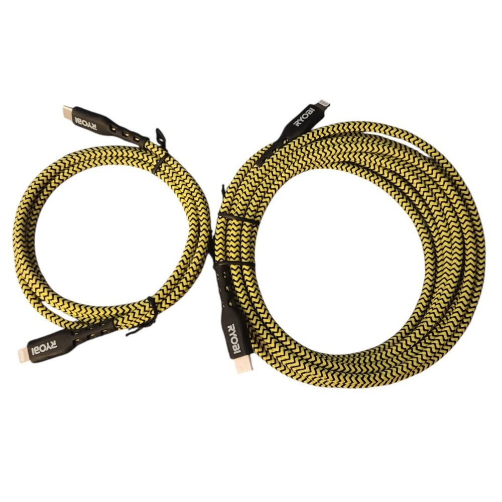 Ryobi USB-A 4ft & 10ft Charge Cord for iPhone-iPad-iPod AC0i4USBAL & AC0i10USBCL